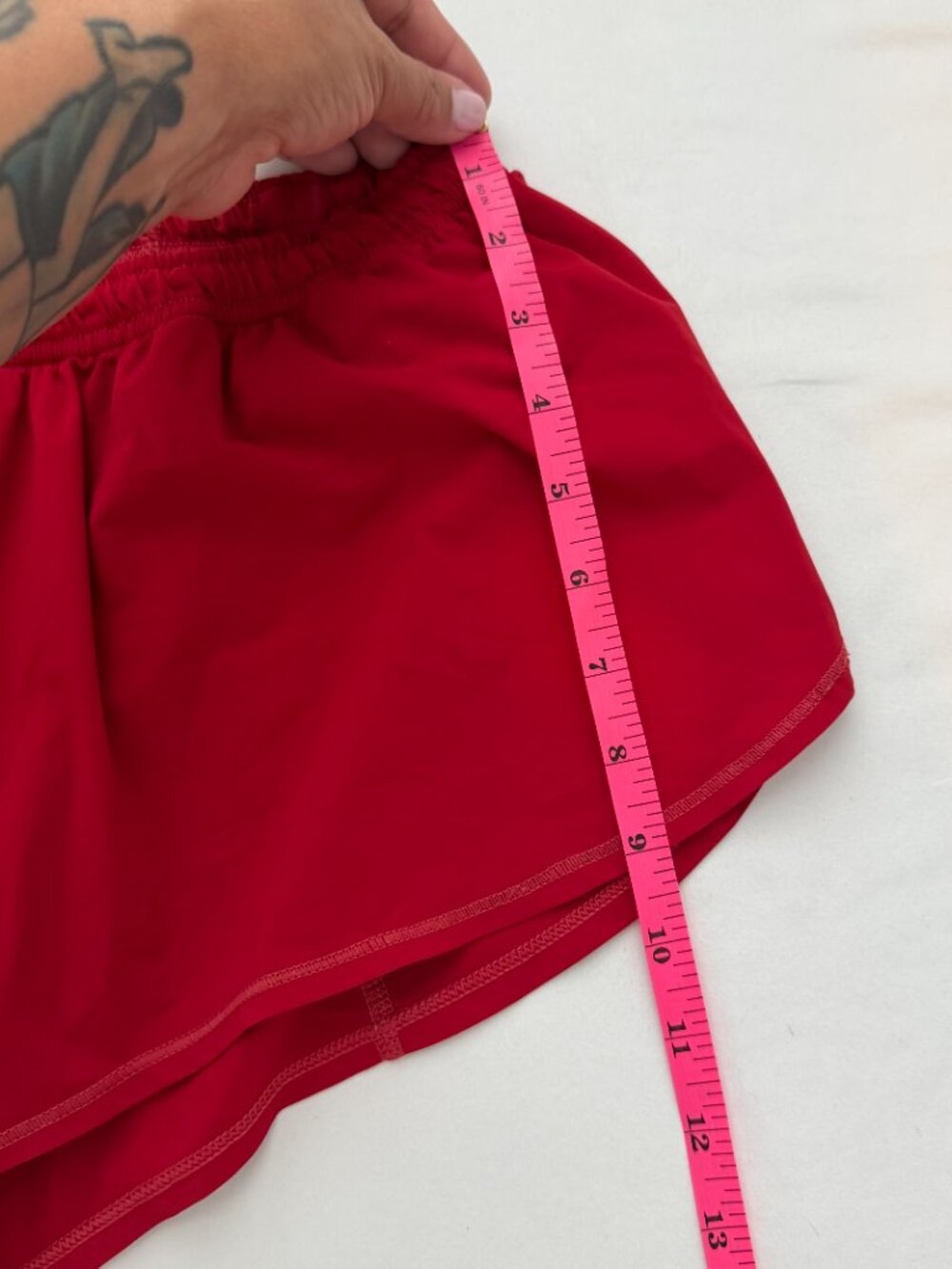 Jolyn Red Running Shorts Medium Athletic Track Gym Activewear Dolphin Hem - Picture 7 of 7
